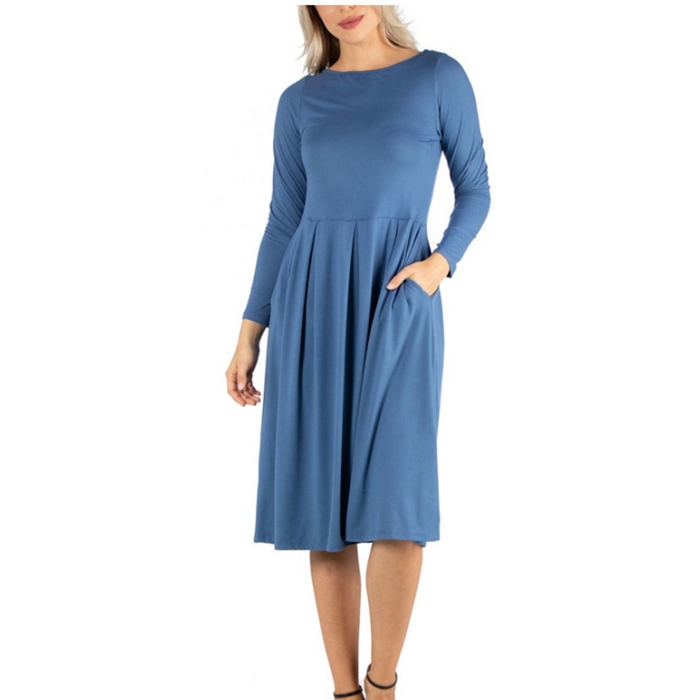 Women's Midi Length Fit and Flare Dress